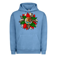 Pigment Pebble Blue mexican flag sunflower Urban Hoodie - Zillion Design Studio