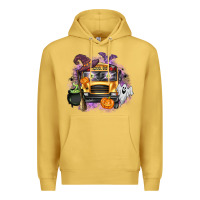 Antique Gold Halloween School Bus Premium Hoodie - texasbilliewilder
