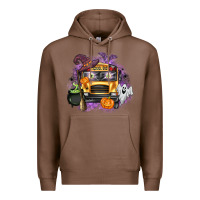 Chestnut Halloween School Bus Premium Hoodie - texasbilliewilder