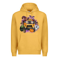 Mustard Halloween School Bus Premium Hoodie - texasbilliewilder
