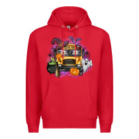 Red Halloween School Bus Premium Hoodie - texasbilliewilder