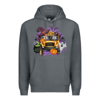 Rock Halloween School Bus Premium Hoodie - texasbilliewilder
