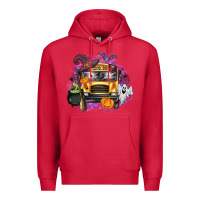 Cardinal Halloween School Bus Premium Hoodie - texasbilliewilder