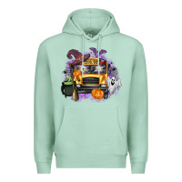 Seafoam Halloween School Bus Premium Hoodie - texasbilliewilder