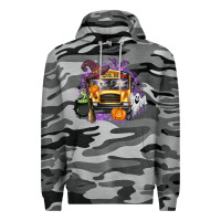 Slate Camo Halloween School Bus Premium Hoodie - texasbilliewilder