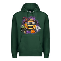 Halloween School Bus Premium Hoodie | Teevron