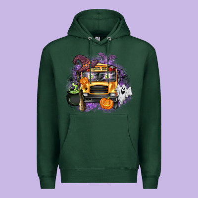 Halloween School Bus Premium Hoodie Designed By Texasbilliewilder