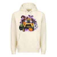 Tofu Halloween School Bus Premium Hoodie - texasbilliewilder