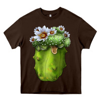 Chocolate Brown Blossfeldia Cactus Heavy Core Tee - LillyAllenDesigns