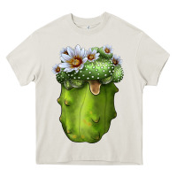 Cream Blossfeldia Cactus Heavy Core Tee - LillyAllenDesigns