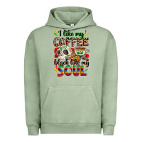 Pigment Oil Green i like my coffee black like my soul Urban Hoodie - Zillion Design Studio