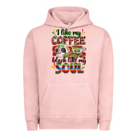 Pigment Salmon i like my coffee black like my soul Urban Hoodie - Zillion Design Studio