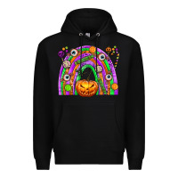 Black Halloween Rainbow Premium Hoodie - texasbilliewilder