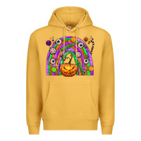 Mustard Halloween Rainbow Premium Hoodie - texasbilliewilder