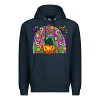 Navy Halloween Rainbow Premium Hoodie - texasbilliewilder