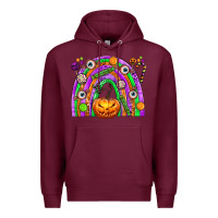 Burgundy Halloween Rainbow Premium Hoodie - texasbilliewilder