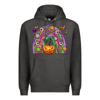 Charcoal Heather Halloween Rainbow Premium Hoodie - texasbilliewilder