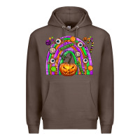 Coffee Halloween Rainbow Premium Hoodie - texasbilliewilder