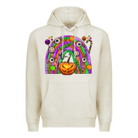 Oatmeal Heather Halloween Rainbow Premium Hoodie - texasbilliewilder