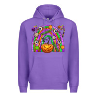 Purple Halloween Rainbow Premium Hoodie - texasbilliewilder