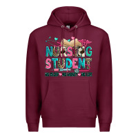 Burgundy nursing student Premium Hoodie - Zillion Design Studio