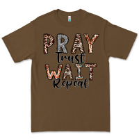 Cacao Pray Trust Wait Repeat Premium Tee - CowhideDigitalArt