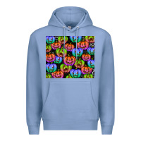 Colony Blue Halloween Pumpkins Premium Hoodie - texasbilliewilder
