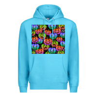 Ocean Blue Halloween Pumpkins Premium Hoodie - texasbilliewilder