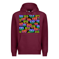 Burgundy Halloween Pumpkins Premium Hoodie - texasbilliewilder