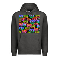 Charcoal Heather Halloween Pumpkins Premium Hoodie - texasbilliewilder