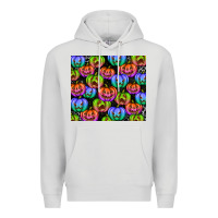 Dove Grey Halloween Pumpkins Premium Hoodie - texasbilliewilder