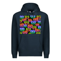 Navy Halloween Pumpkins Premium Hoodie - texasbilliewilder