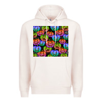 Pale Pink Halloween Pumpkins Premium Hoodie - texasbilliewilder