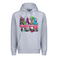 Heather Grey nail tech Premium Hoodie - Zillion Design Studio