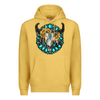 Antique Gold gamestone with bull skull Premium Hoodie - RanaPortraitStore