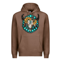 Chestnut gamestone with bull skull Premium Hoodie - RanaPortraitStore