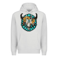 Dove Grey gamestone with bull skull Premium Hoodie - RanaPortraitStore