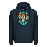 Navy gamestone with bull skull Premium Hoodie - RanaPortraitStore
