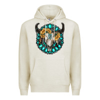 Oatmeal Heather gamestone with bull skull Premium Hoodie - RanaPortraitStore