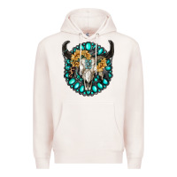 Pale Pink gamestone with bull skull Premium Hoodie - RanaPortraitStore