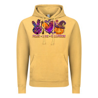 Vintage Mustard peace love halloween Vintage Hoodie - AdoDesignShop