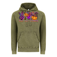 Vintage Olive peace love halloween Vintage Hoodie - AdoDesignShop