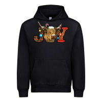 Black christmas joy cow Urban Hoodie - RanaPortraitStore