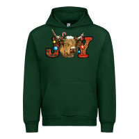 Forest Green christmas joy cow Urban Hoodie - RanaPortraitStore