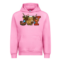 Fuchsia Pink christmas joy cow Urban Hoodie - RanaPortraitStore