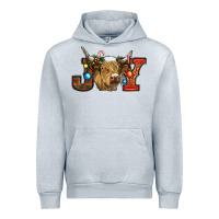 Heather Grey christmas joy cow Urban Hoodie - RanaPortraitStore