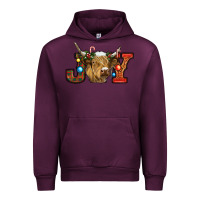 Mauve Wine christmas joy cow Urban Hoodie - RanaPortraitStore
