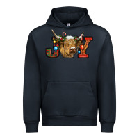 Navy christmas joy cow Urban Hoodie - RanaPortraitStore