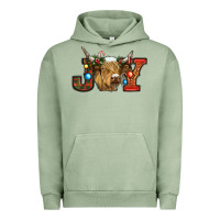 Pigment Oil Green christmas joy cow Urban Hoodie - RanaPortraitStore