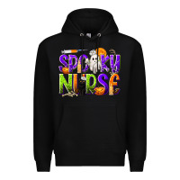 Black Halloween Spooky Nurse Premium Hoodie - texasbilliewilder